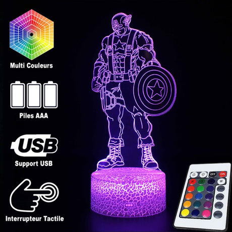 Hjemix | 3D Lampe Marvel Captain America
