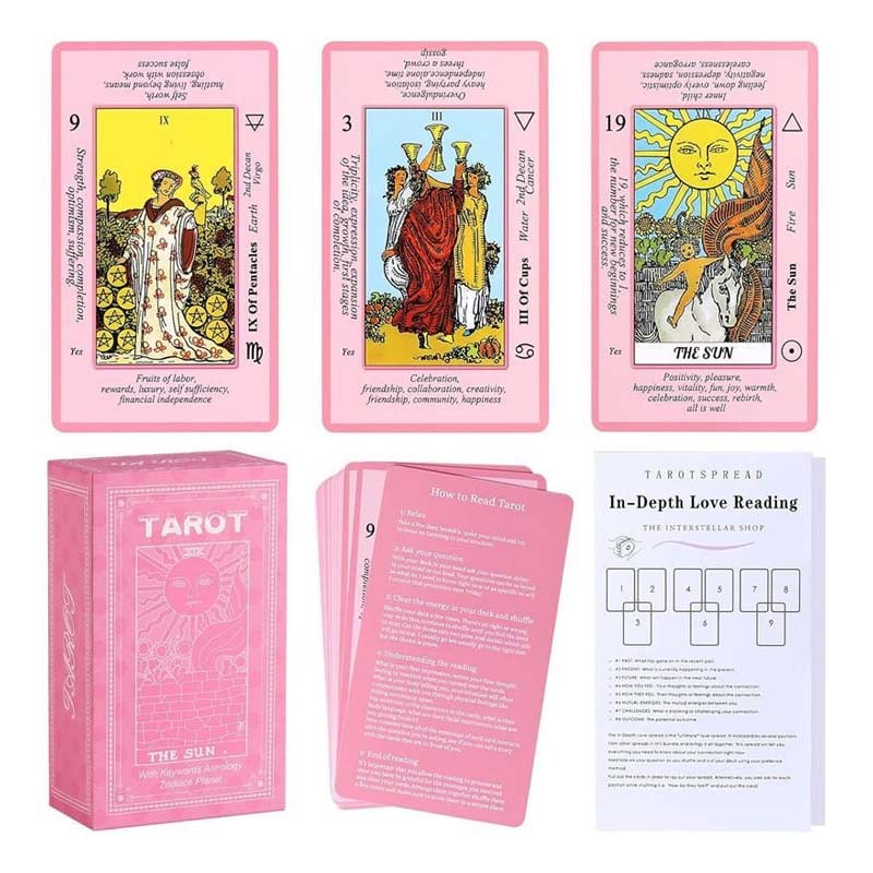 Hjemix | Rosa Tarot Kortstokk Settkolleksjon