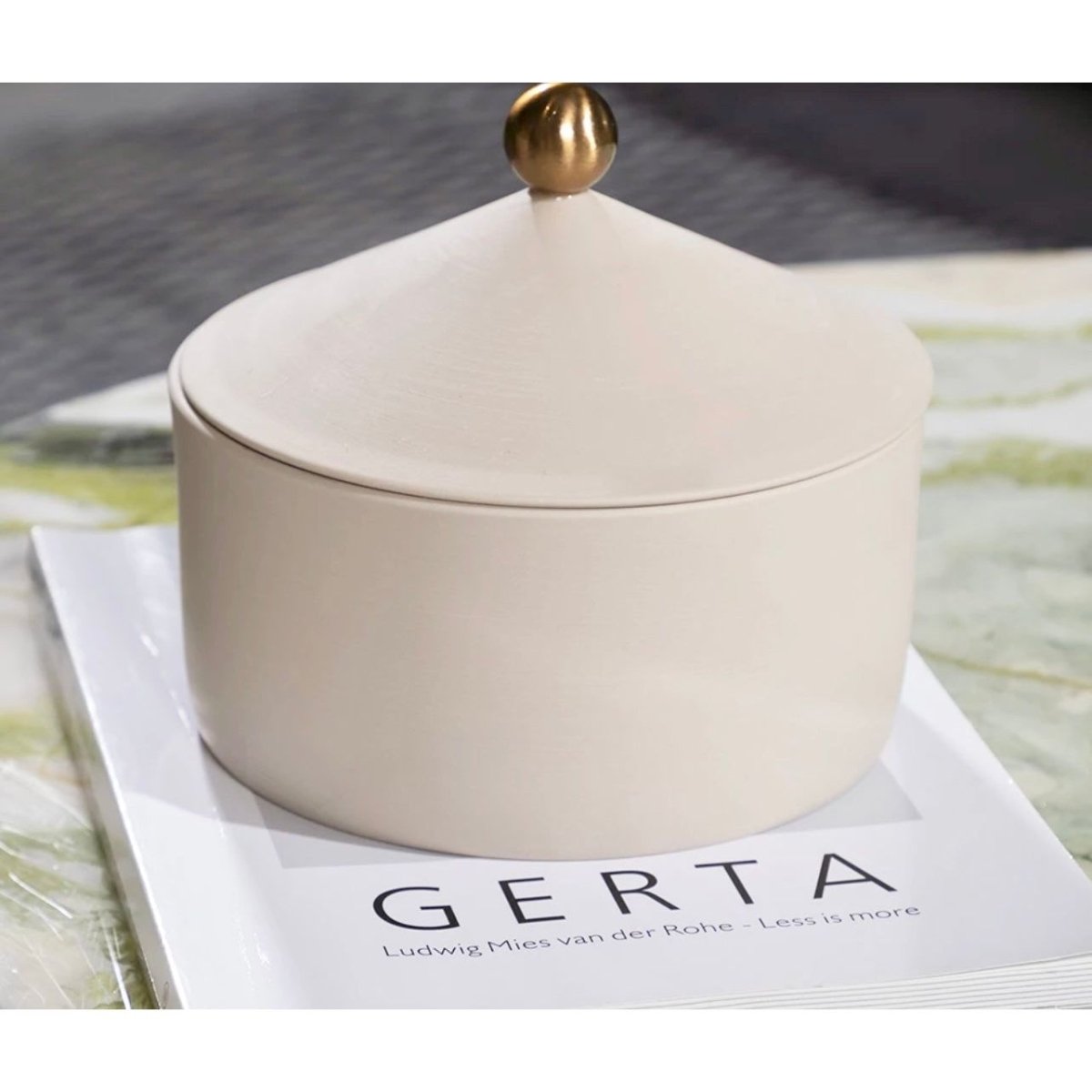 Hjemix | Keramisk Oppbevaringslyskrukke med Lokk