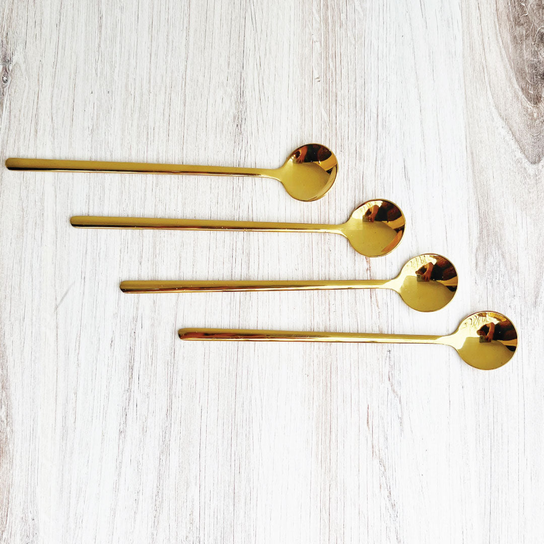 Hjemix | Trendy espresso- og dessertskje-sett med 4 deler