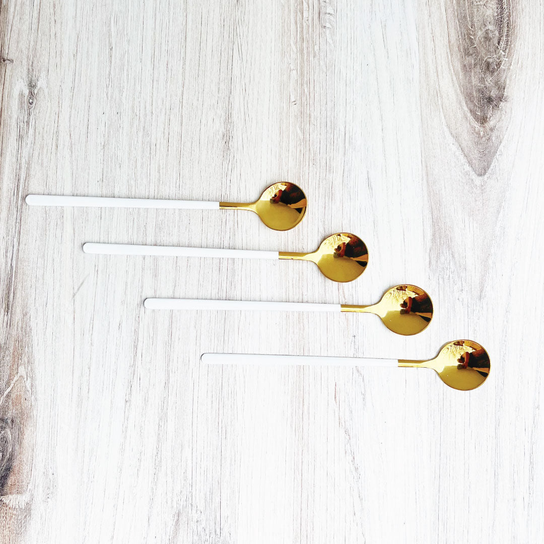 Hjemix | Trendy espresso- og dessertskje-sett med 4 deler