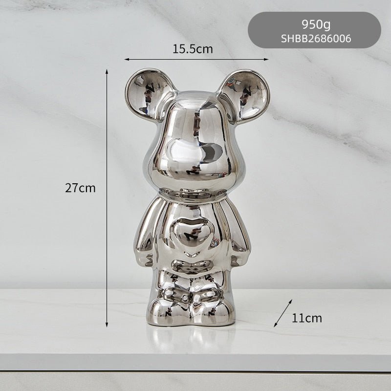 Hjemix | Fargerik Keramikk Bjørn Skulptur og Statue Sparegris Skrivebords Ornament