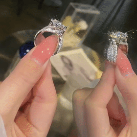 Hjemix | 3-karats Super Flash Moissanite Ring