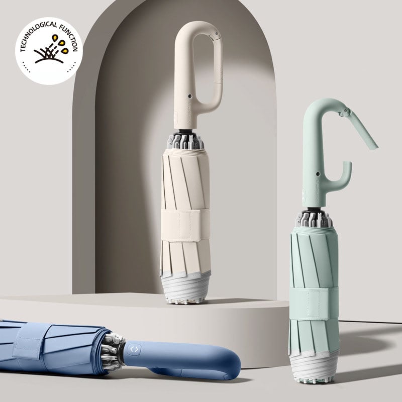 Hjemix | Ring spenne paraply, Reflekterende sikkerhetsstripe, Solid vindbestandig, Reiseportabel