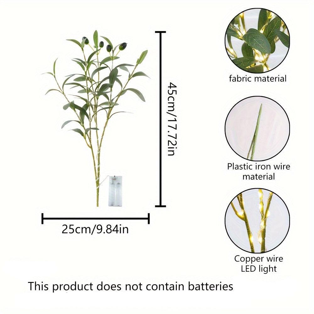 Hjemix | Belyst Oliventre LED Lampe – Moderne Dekor for Festlige Anledninger, Bryllup, Bursdager og Feststemning, Ideell for Spisebord, Skap eller Kafé Dekor