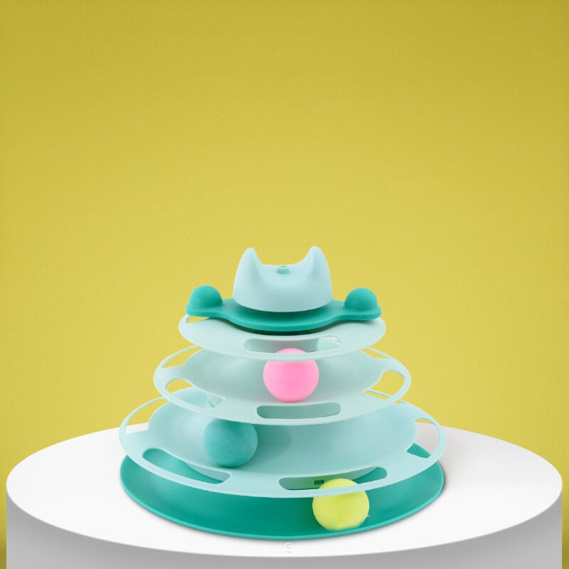 Hjemix | Deilig interaktiv sirkelbane med bevegelige baller kattehøytaler for avslapning