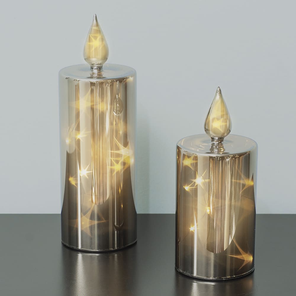 Hjemix | LED Smoky 2-delt Glass Lys Sett