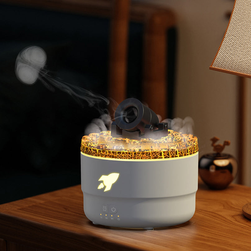 Hjemix | Cannon Luftfukter Aroma Diffuser Vannmist Nattlys Lava Perfekt Gave