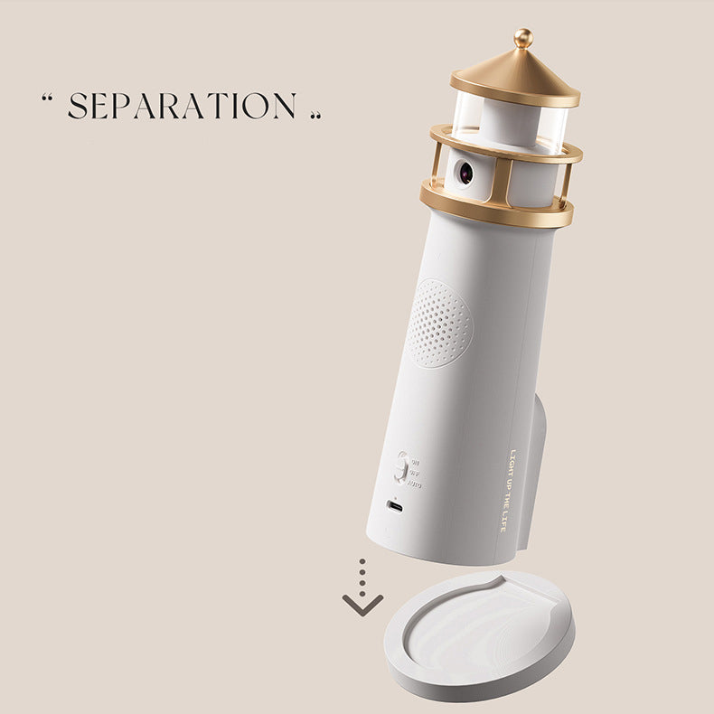 Hjemix | Lighthouse Høyttaler Bluetooth Lampe Måneskinn Miljøbelysning Beste Gave