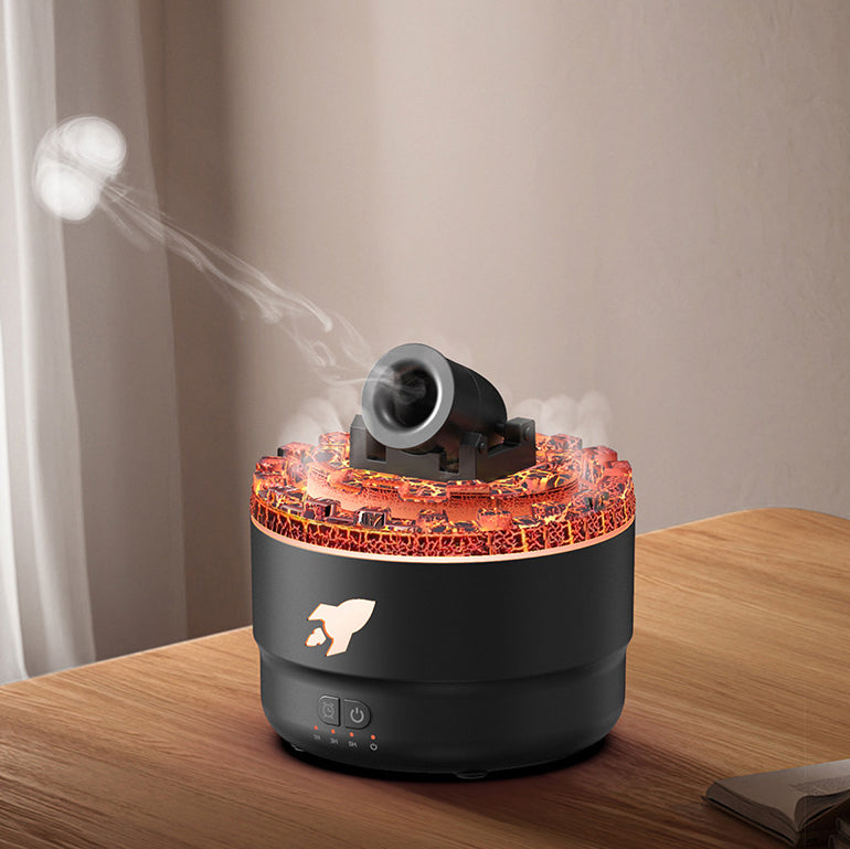 Hjemix | Cannon Luftfukter Aroma Diffuser Vannmist Nattlys Lava Perfekt Gave