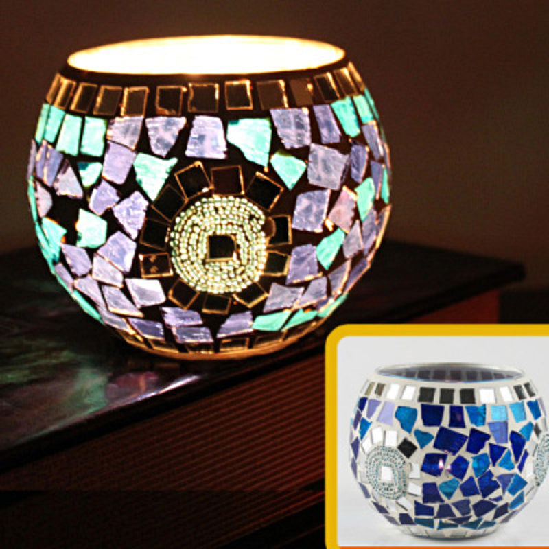 Hjemix | Europeisk Retro Glass Mosaic Tealight Holder