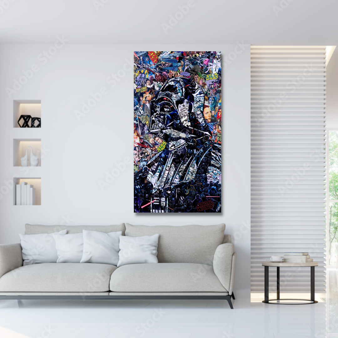 Hjemix | Disney Star Wars Plakat Darth Vader Lerretsveggkunst - Veggdekorasjon - Berømt Veggkunst