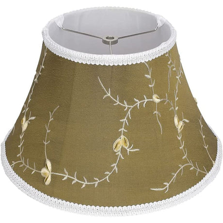 Hjemix | Medium lampeskjerm, fat stoff lampeskjerm for bordlampe og gulvlampe, 7x13x7.8 tommer, naturlig ventilert lin, håndlaget, edderkopp (hvit)