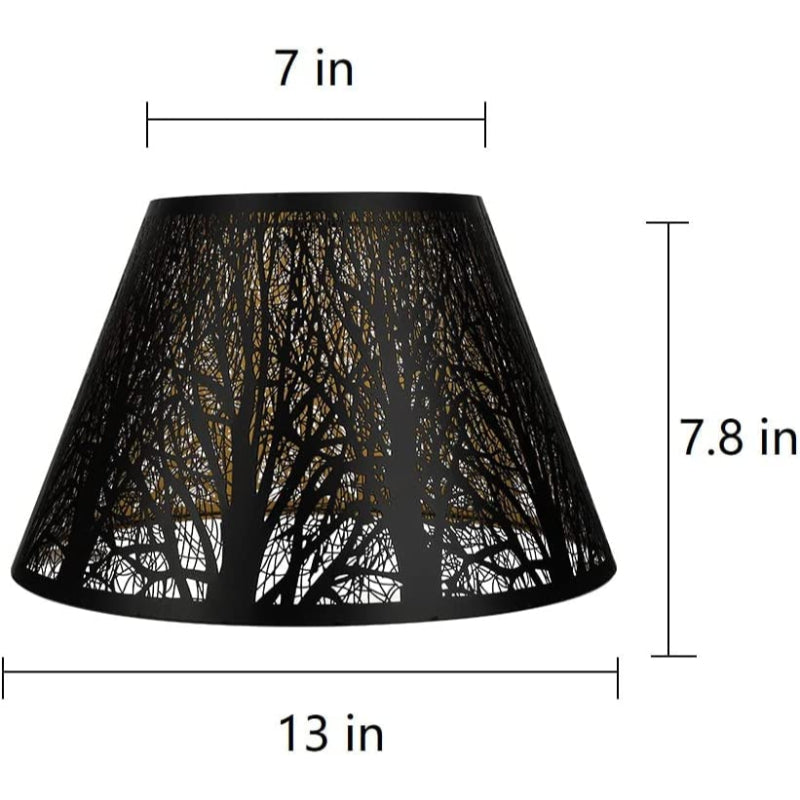 Hjemix | Medium lampeskjerm, fat stoff lampeskjerm for bordlampe og gulvlampe, 7x13x7.8 tommer, naturlig ventilert lin, håndlaget, edderkopp (hvit)
