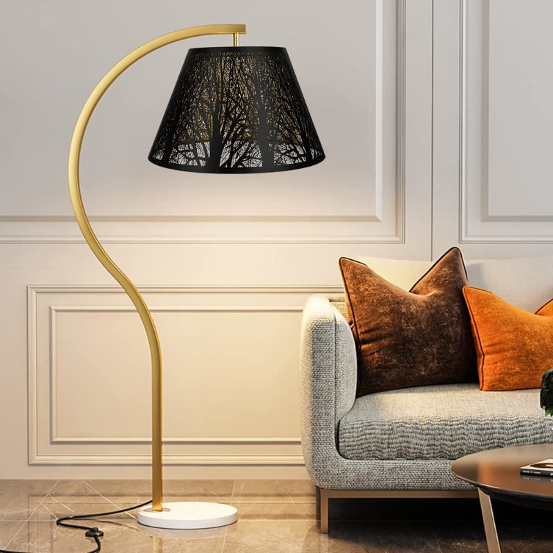 Hjemix | Medium lampeskjerm, fat stoff lampeskjerm for bordlampe og gulvlampe, 7x13x7.8 tommer, naturlig ventilert lin, håndlaget, edderkopp (hvit)