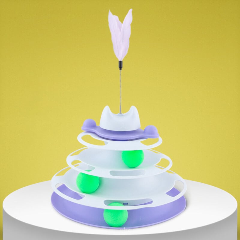 Hjemix | Deilig interaktiv sirkelbane med bevegelige baller kattehøytaler for avslapning