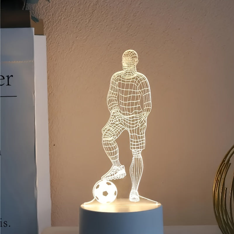 Hjemix | Fotballspiller 3D Lampe – For en sporty atmosfære