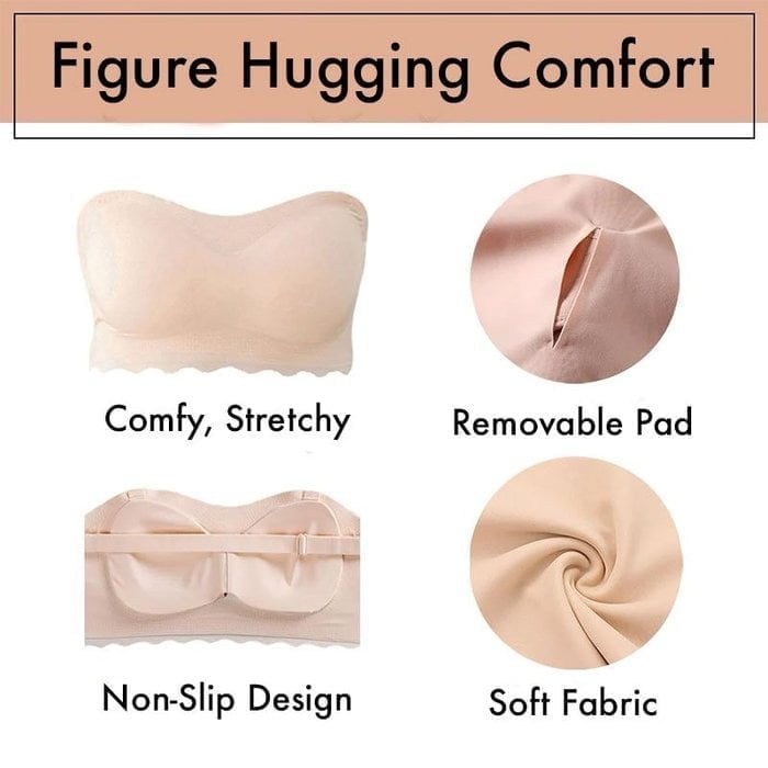 Hjemix | Plus size Sexy, stroppeløs, usynlig Push Up-BH