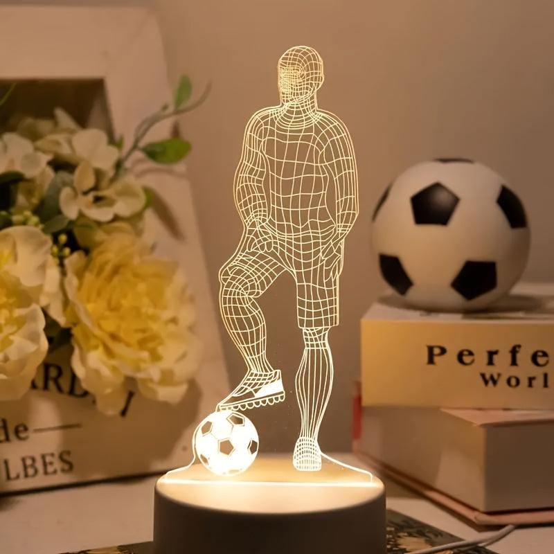 Hjemix | Fotballspiller 3D Lampe – For en sporty atmosfære