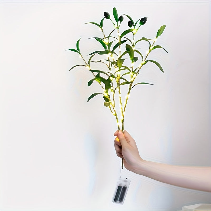 Hjemix | Belyst Oliventre LED Lampe – Moderne Dekor for Festlige Anledninger, Bryllup, Bursdager og Feststemning, Ideell for Spisebord, Skap eller Kafé Dekor