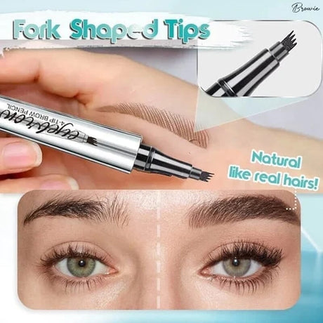 Hjemix | 3D Vanntett Microblading Brynpen 4 Gaffeltip Tatoveringsblyant