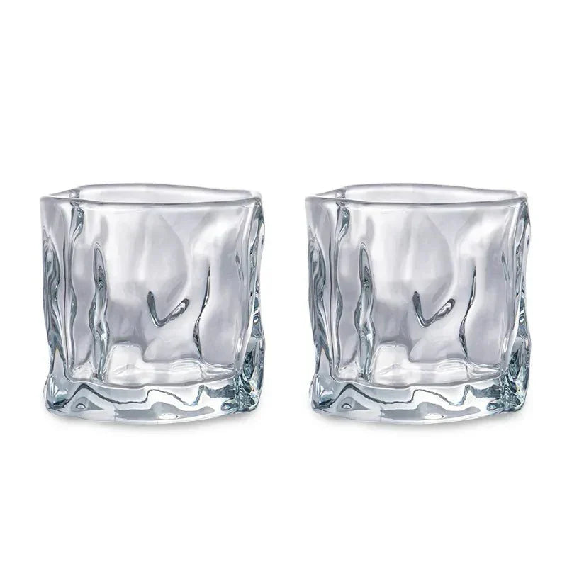 Hjemix | Elegant Glacier Ripple Whisky Glass
