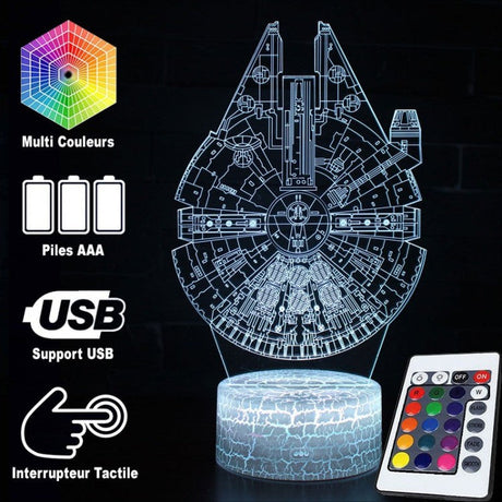 Hjemix | 3D Lampe Star Wars Millennium Falcon