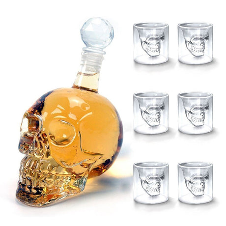 Hjemix | Hodeskalle Karaffel Dekanter & 6 Shot Glass