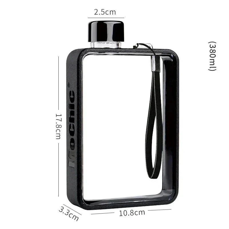 Hjemix | Flat gjennomsiktig vannflaske