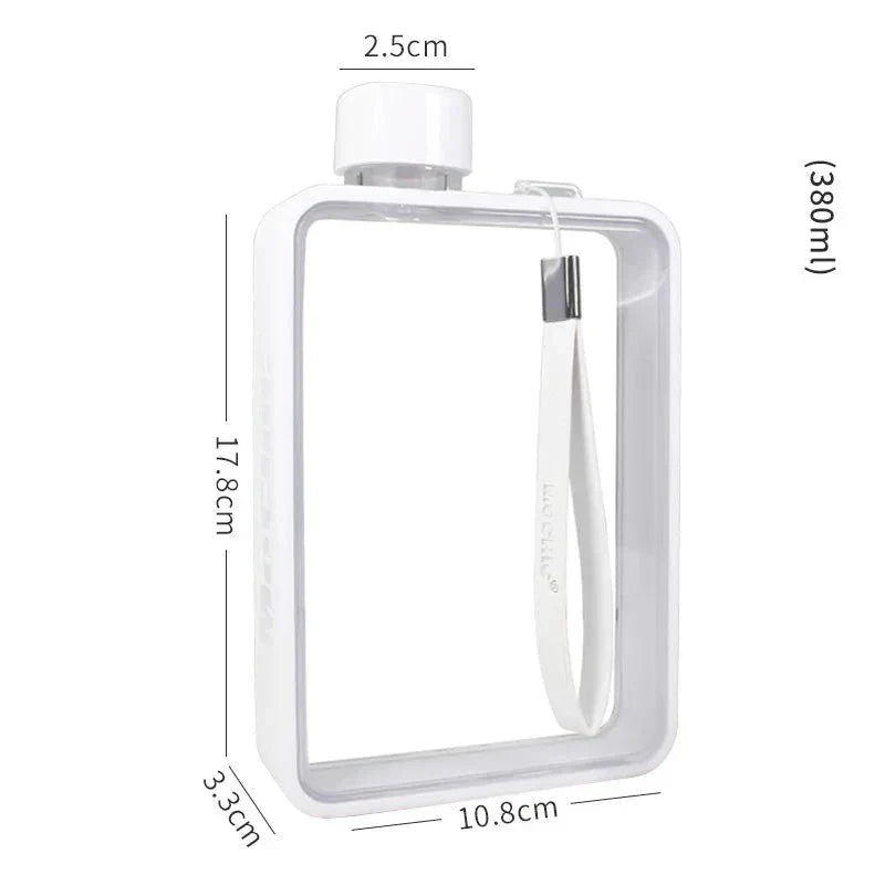 Hjemix | Flat gjennomsiktig vannflaske