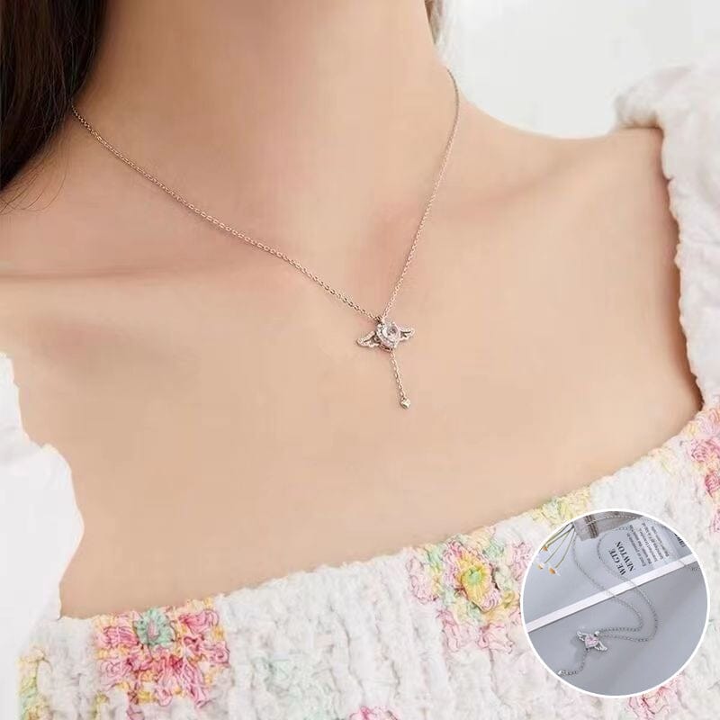 Hjemix | Pink Angel Wings Necklace