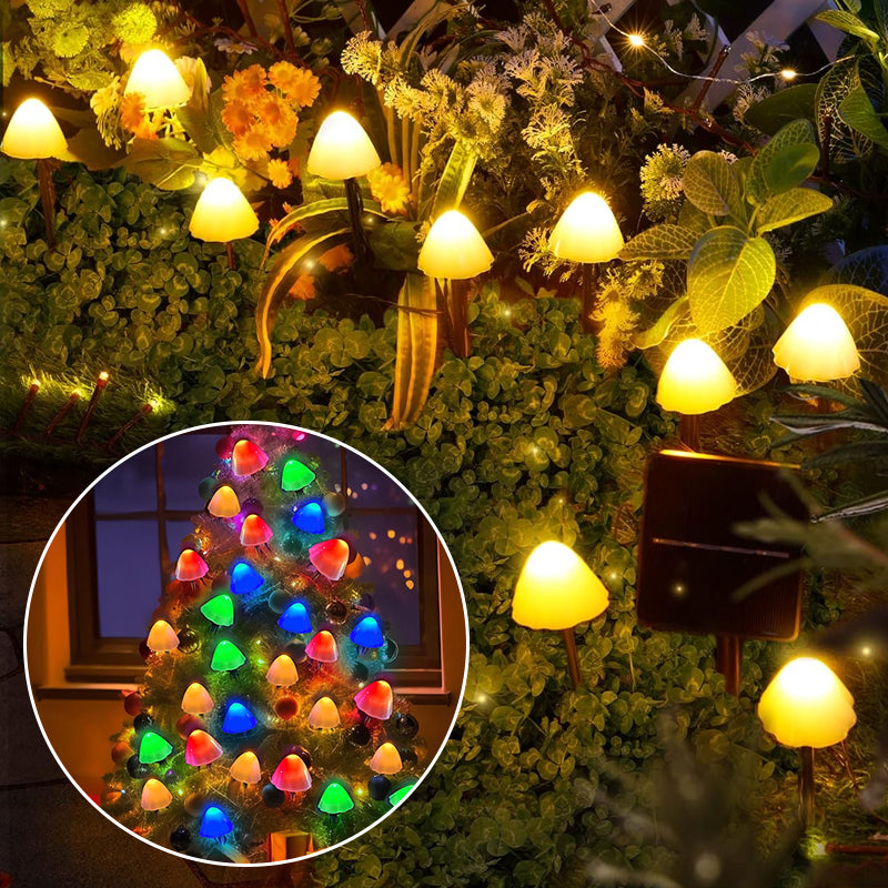 Hjemix | LED Solcelle Lyskjede Bakke Stake Sopplamper