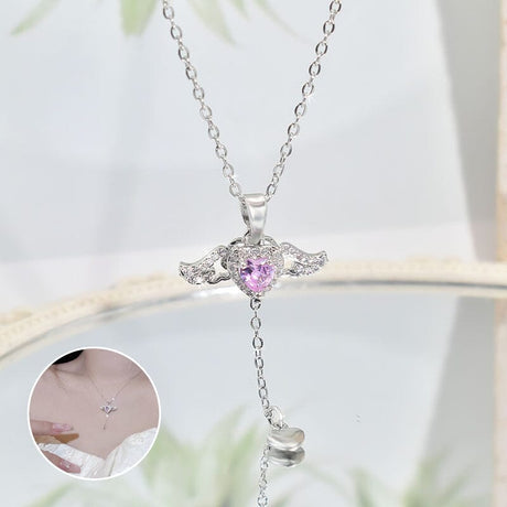 Hjemix | Pink Angel Wings Necklace