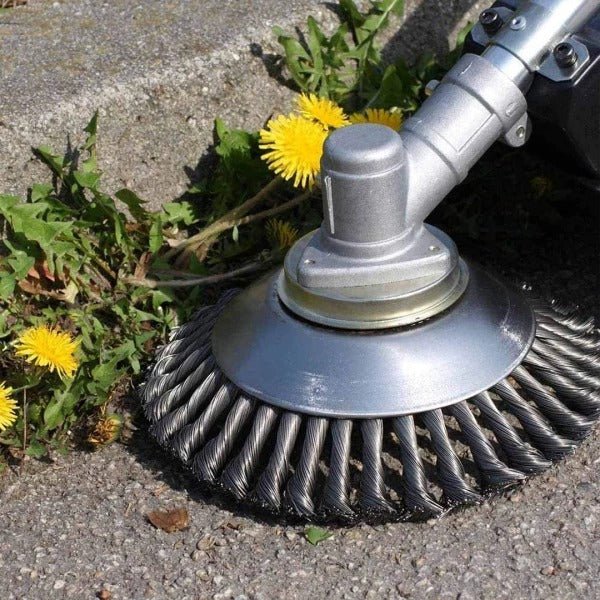 Hjemix | Weed Brush for Trimmer – Robust Wire Brush Made of Steel for Joint Paving Garden Care