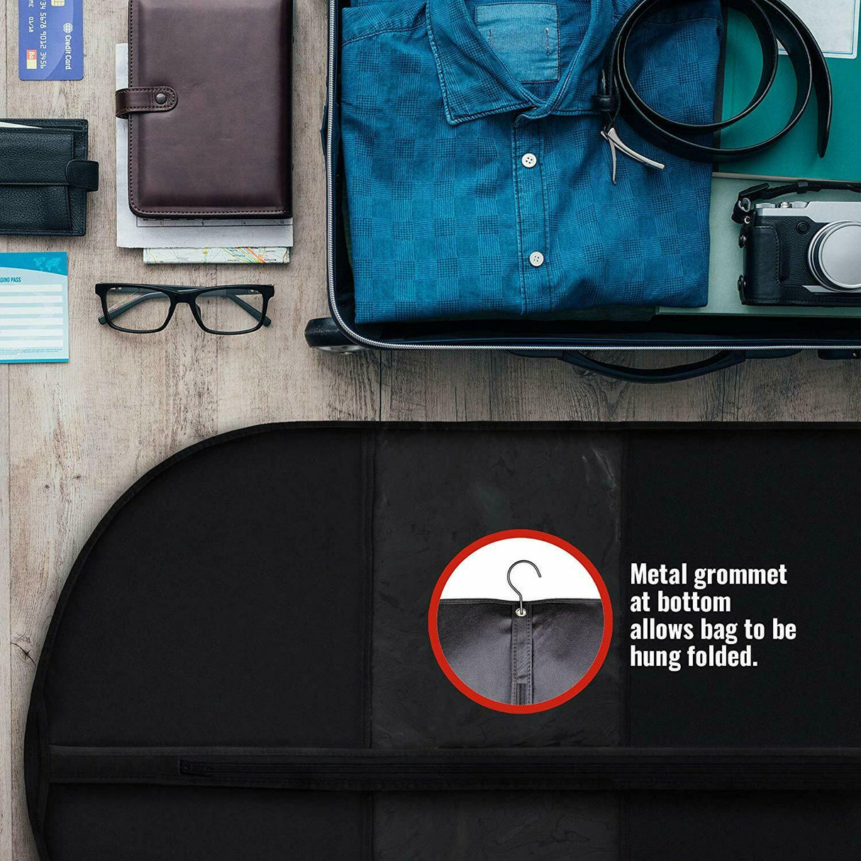 Hjemix | 5 Premium Garment Bags - Med Gjennomsiktig Vindu, Vannavvisende - 40"/54" Inches