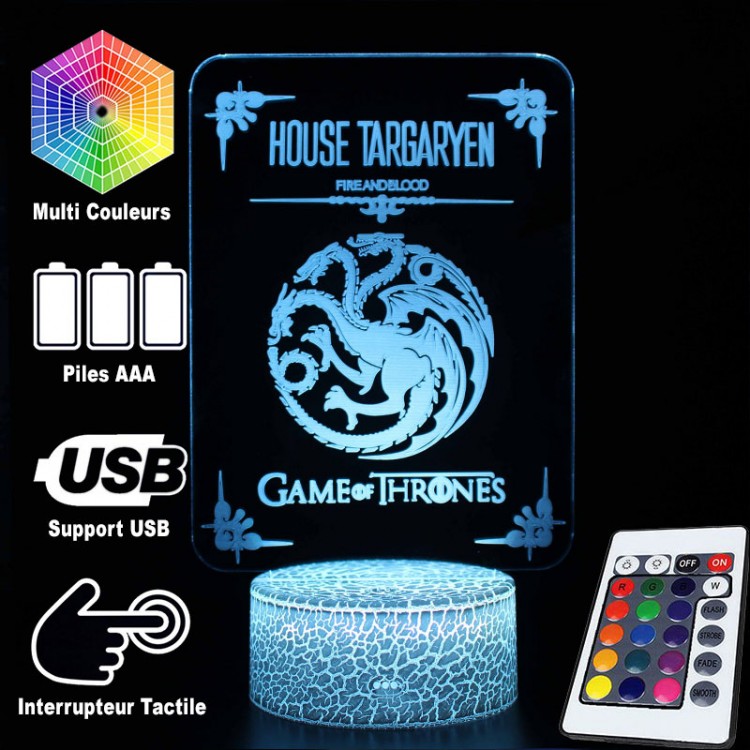 Hjemix | 3D Lampe Game Of Thrones Hus Targaryen
