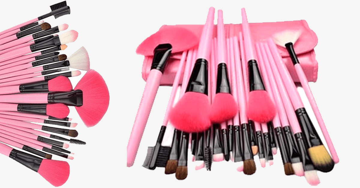 Hjemix | 24-delt Pink Glory Penselssett med gratis etui