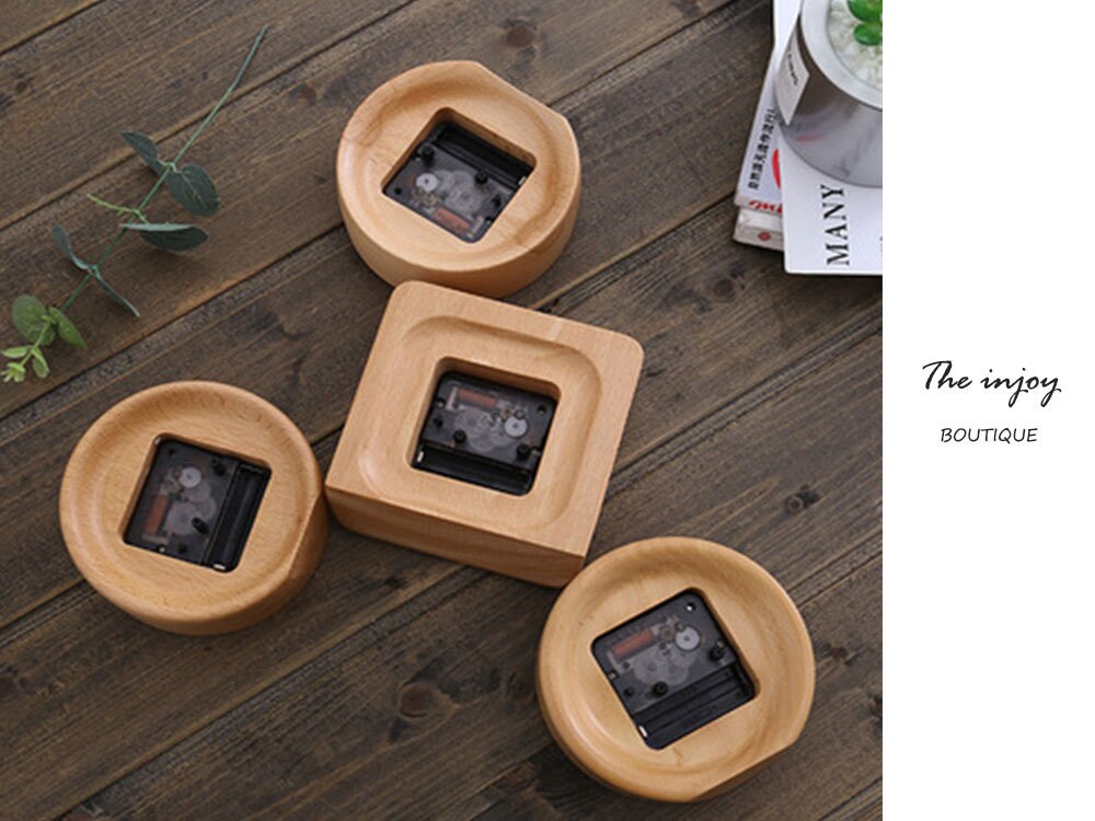 Hjemix | Bøk Øks Spise Klokke Liten, Ingen Skjerm Minimalistisk Skrivebord Klokke, Kveldsbord Klokke, Gave til Ham