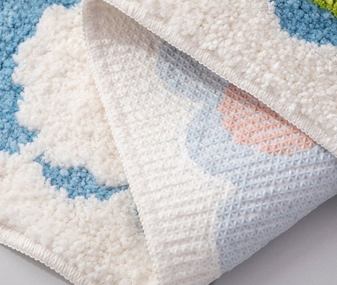 Hjemix | Fargerik Blomst Badmatte, Orange Flora Myk Badteppe, Vevd Badmatte, Lilla Tulipan Vann-absorberende Sklisikker Badmatte