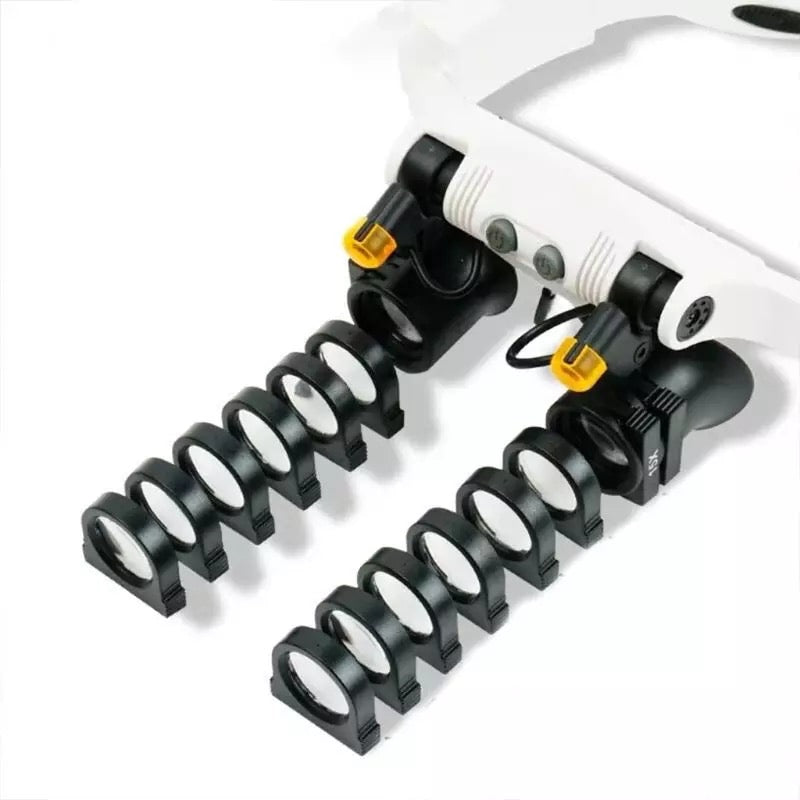 Hjemix | Smykker Hodebånd Forstørrelsesglass 8 Linse LED Lys Briller