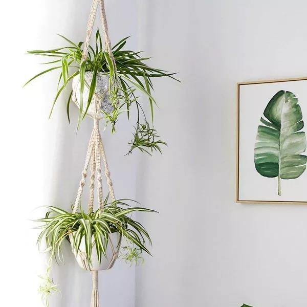 Hjemix | 4-delt håndlaget Boho makramee planteholder sett