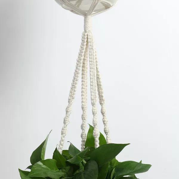 Hjemix | 4-delt håndlaget Boho makramee planteholder sett