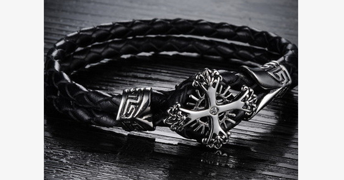 Hjemix | Vintage Cross Herrearmbånd