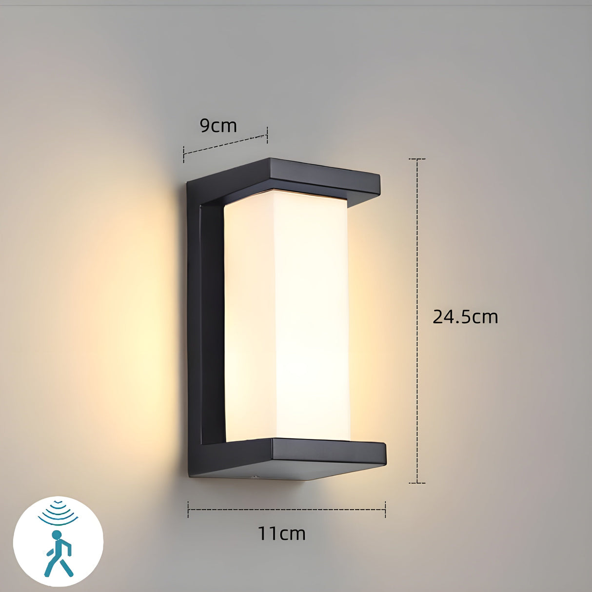 Hjemix | LED Utendørs Bevegelsessensor Vanntett Vegglampe