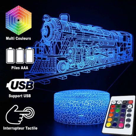 Hjemix | 3D Lampe Lokomotiv Vintage