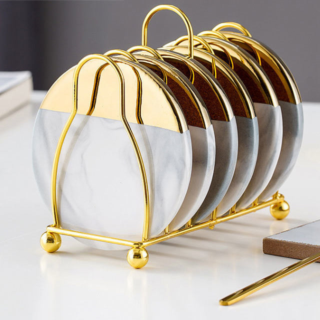 Hjemix | Marmorerte Keramiske Underlag med Stativ