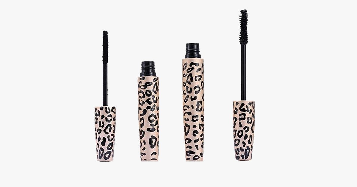 Hjemix | 3D Transplant gel & mascara i leopardmønstret flaske - Laget av naturlige fibre - Vanntett & enkel å bruke