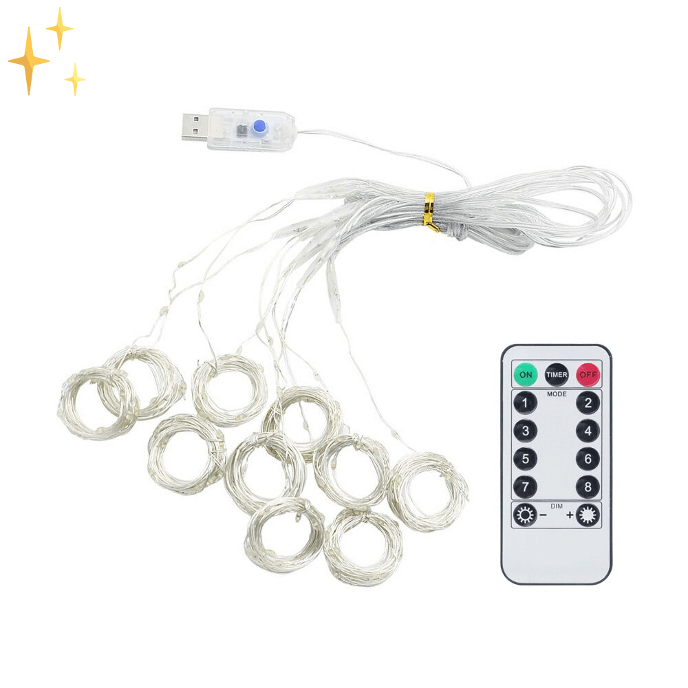 Hjemix | Gardinlampe med fjernkontroll og bevegelig lys for en varm, trygg atmosfære hjemme