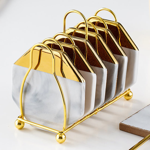 Hjemix | Marmorerte Keramiske Underlag med Stativ