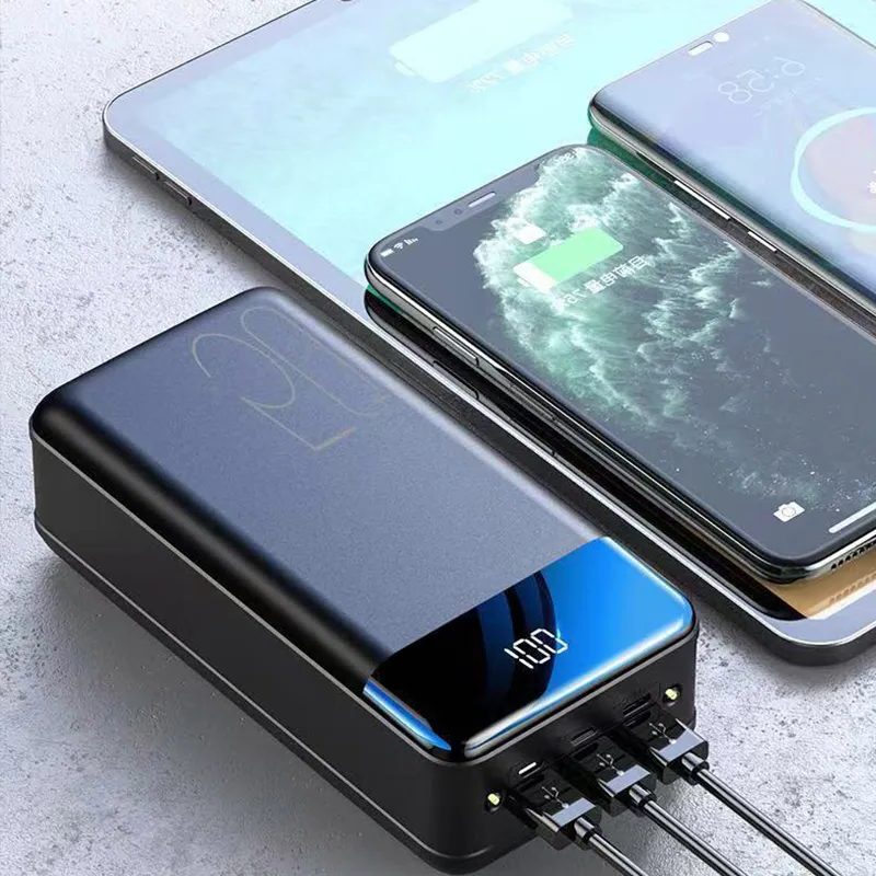 Hjemix | 50000mAh stor kapasitet power bank mobiltelefon super hurtiglading bærbar strømkilde mobil datamaskin ekstern strømkilde